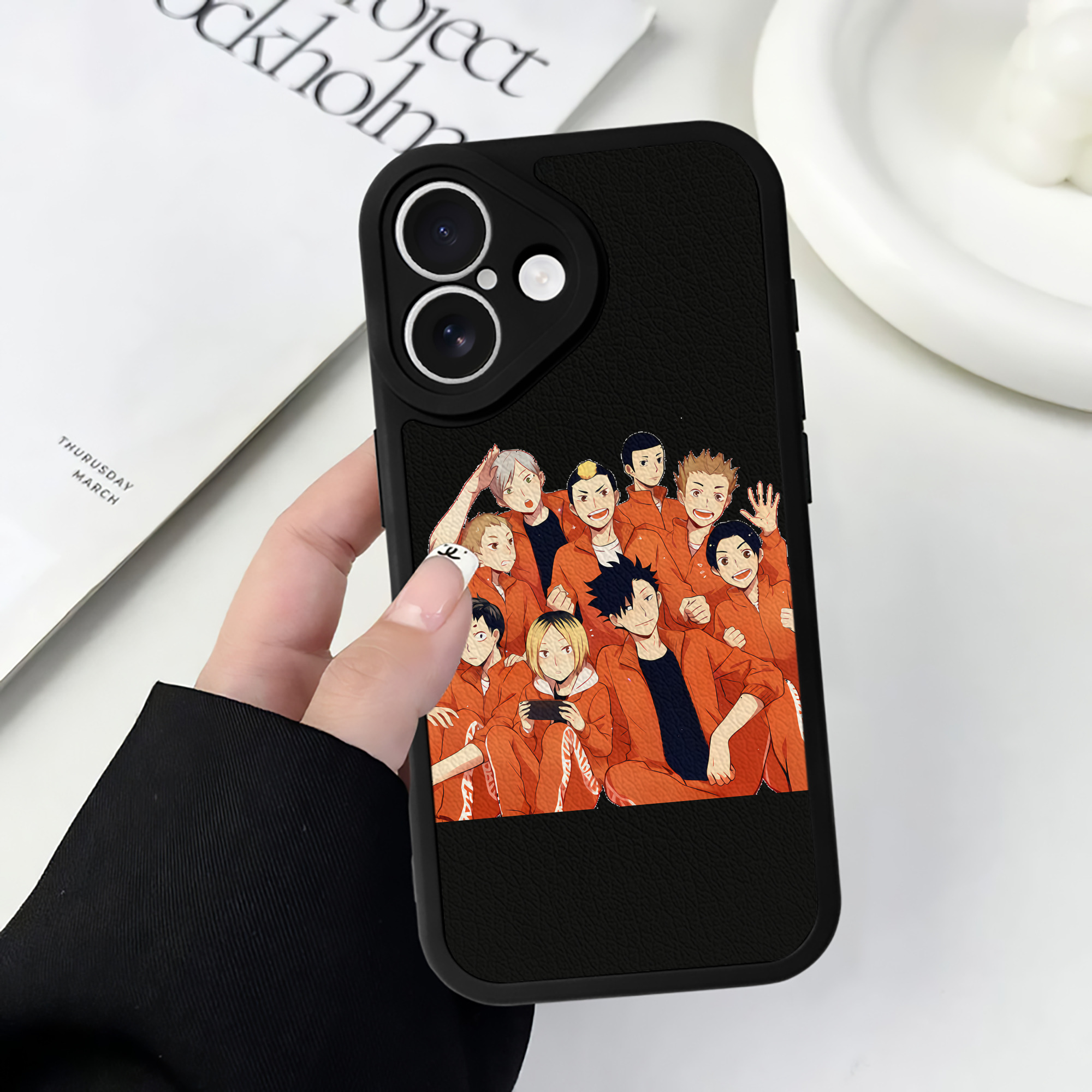 （画像用） ハイキュー!! Haikyu!! 【iPhone 16シリーズ対応】シリコンスマホケース（レザー調） 材質：シリコン